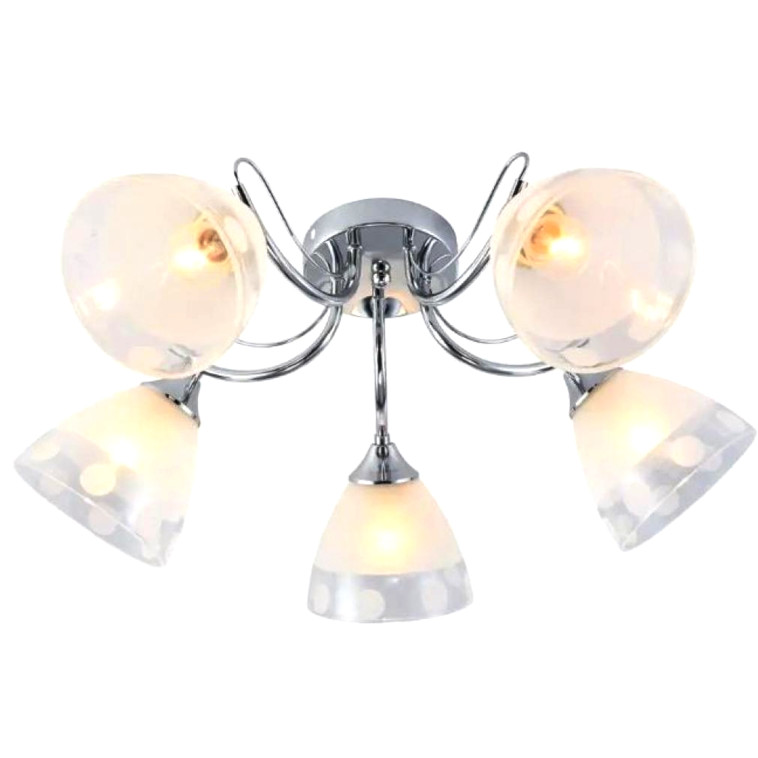 Изображение Люстра 5 плафонов 59*24 см E27 60Вт 20м2 плафон стекло хром Baizheng