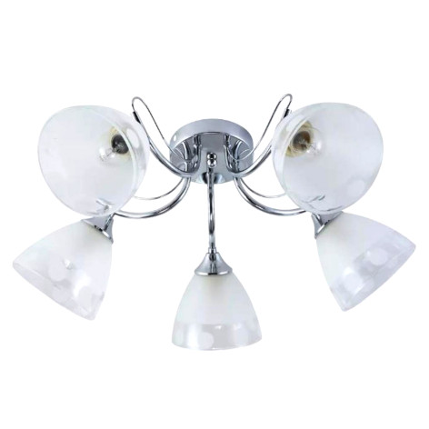 Люстра 5 плафонов 59*24 см E27 60Вт 20м2 плафон стекло хром Baizheng