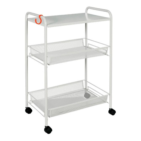 Этажерка металлическая 3-х ярусная 45*30*65 см белая Ладья 33 КС ЗМИ