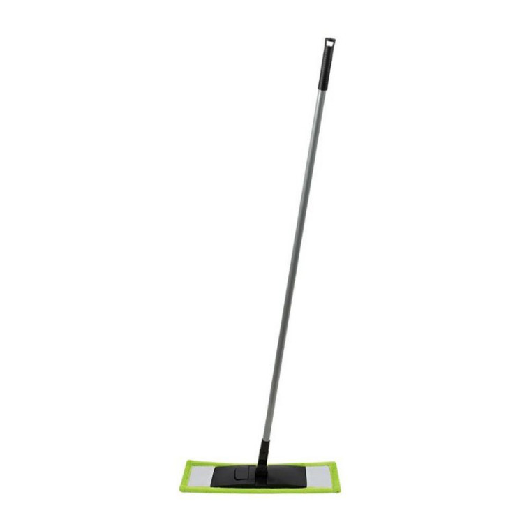 Швабра металлическая 110 см насадка микрофибра 43*13 см черно-зеленый Mop Clean Рыжий кот
