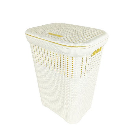 Корзина пластиковая для белья 50 л 420*330*540 мм в с крышкой ассортименте Baizheng