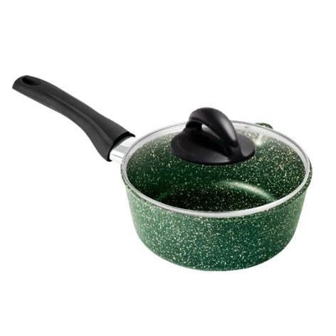 Ковш алюминиевый  1,5 л стекл крышка под упак Сияние Green Горница