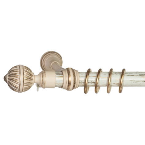 Карниз метал+пластик Византия 28мм кракелюр 1,8м слоновая кость с золотом Дубрава