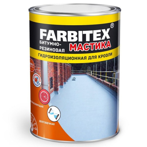 Мастика для гидроизоляции FARBITEX битумно-резиновая 4кг