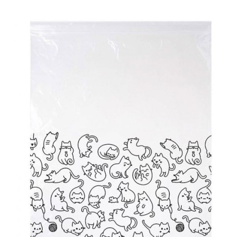 Пакет ЗИП-замок 50 шт 10*17 см 0,4 л универсальный с рисунком ZB-10 Рыжий кот