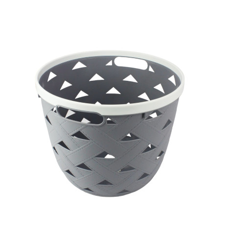 Корзина пластиковая 31,4*31,4*26,4 см для хранения серый Baizheng