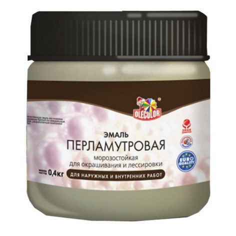Эмаль акр. перламутровая универсальная серебро (0.3 кг) OLECOLOR