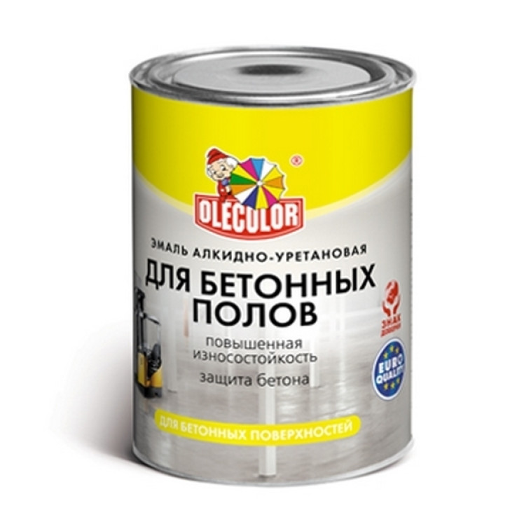 Изображение Эмаль для бетонных полов акриловая OLECOLOR красно-коричневая 0,8кг