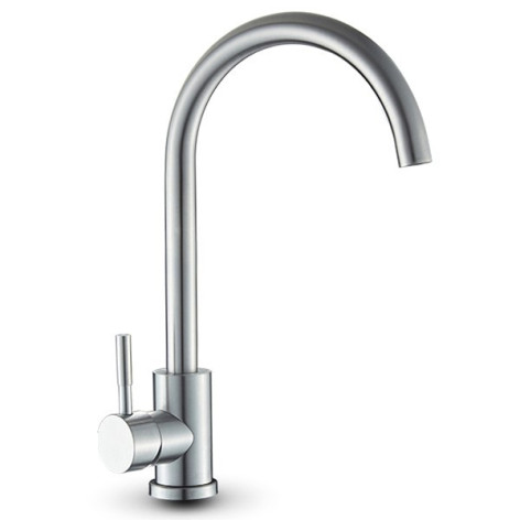 Смеситель DIKALAN для кухни однорыч. 40мм гайка высокий излив, нерж (12) B4065-2