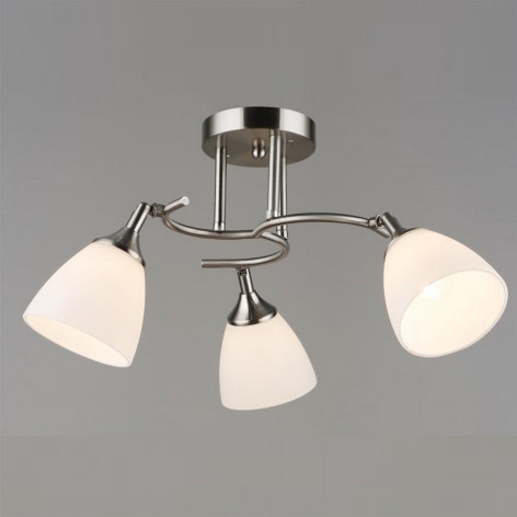 Люстра 3 плафонов 57*24 см Е27 60Вт 12м2 плафон стекло серебро Baizheng