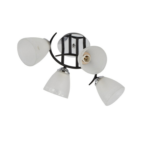 Люстра 4 плафона 52*36*24 см Е27 60Вт 16м2 плафон стекло черный хром Baizheng