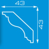 Мини изображение Плинтус инжекционный 14002 1,3м 43х43мм (угол В1402) Формат