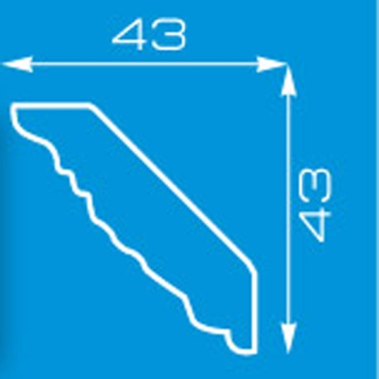 Фото Плинтус инжекционный 14004 1,3м 43х43мм (угол В1404) Формат