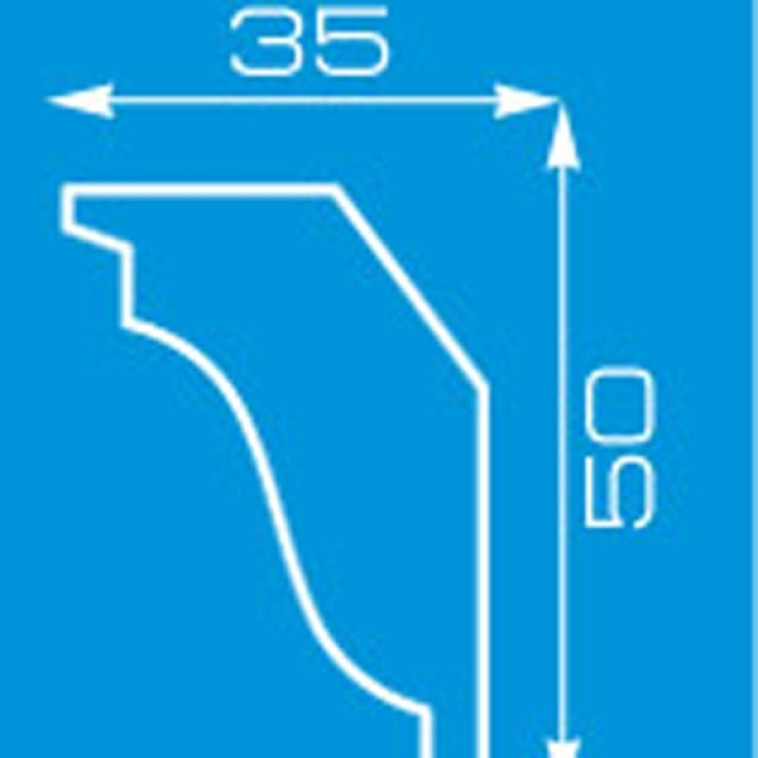 Фото Плинтус инжекционный 14010 1,3м 35х50мм (угол В1410) Формат