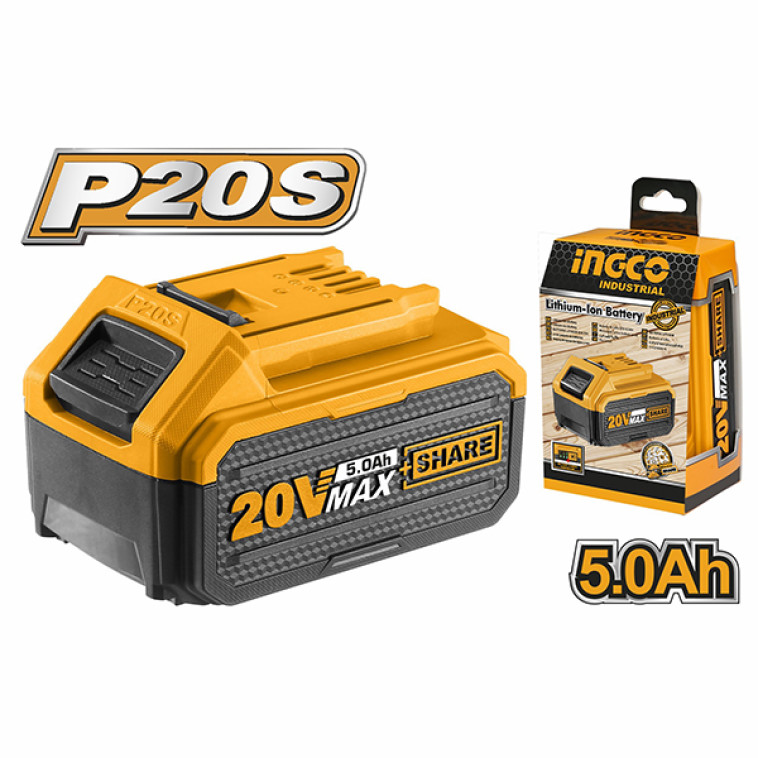 Аккумулятор INGCO FBLI2003,20В, Li-Ion, 5Ah, Индикатор заряда