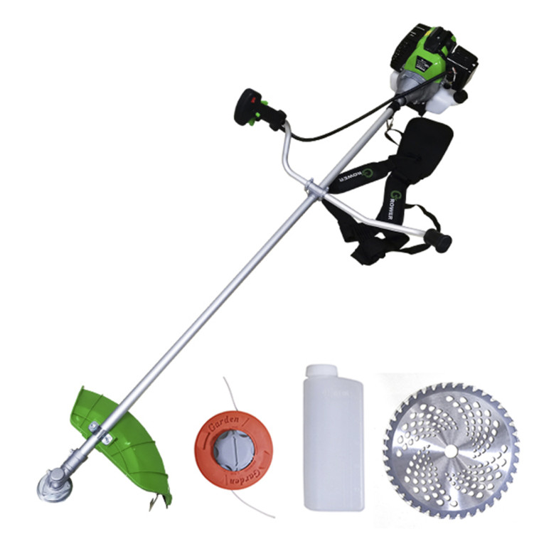Бензотриммер Grower BTI-565 3000 V-56см3 двух-ный двиг 3,0 кВт (нож40Т+леска) штанга неразбор.