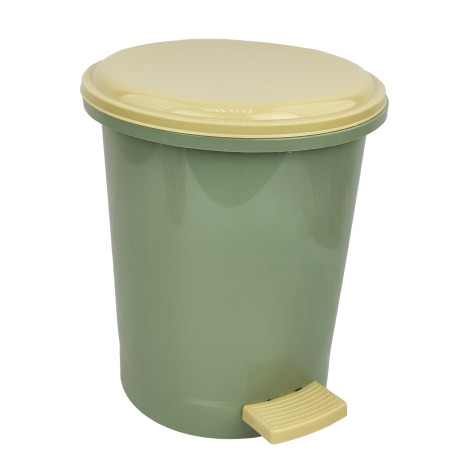 Ведро пластиковое для мусора 10 л 240*290 мм круглое с педалью вкладыш мята Baizheng