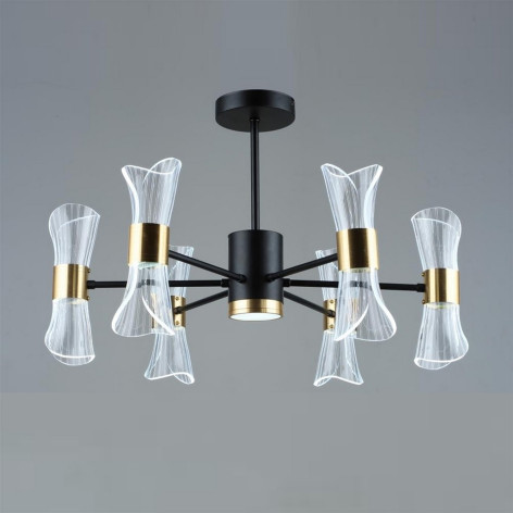 Люстра 6 плафонов 61*38,5 см 120Вт 31500LM 50м2 черный Baizheng