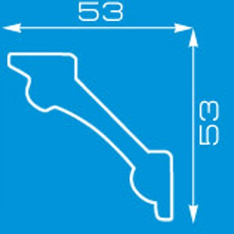 Фото Плинтус инжекционный 16011 1,3м 53х53мм (угол В1611) Формат