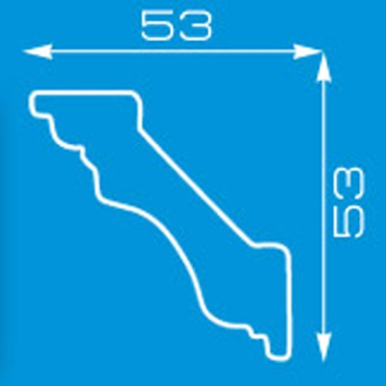 Фото Плинтус инжекционный 16012 1,3м 53х53мм (угол В1612) Формат
