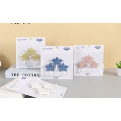 Набор пластиковых крючков 3 шт 4*8 см самоклеящийся металл держате Звездочка BZ-5141 Baizheng