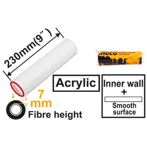 Ролик d6мм Акрил 230 мм ворс 7 мм INGCO HRC0523007 Ролик d6мм Акрил 230 мм ворс 7 мм INGCO HRC0523007