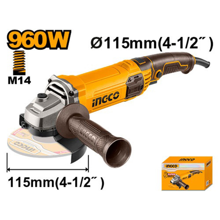 УШМ INGCO d115мм 960 Вт, AG9608 INDUSTRIAL