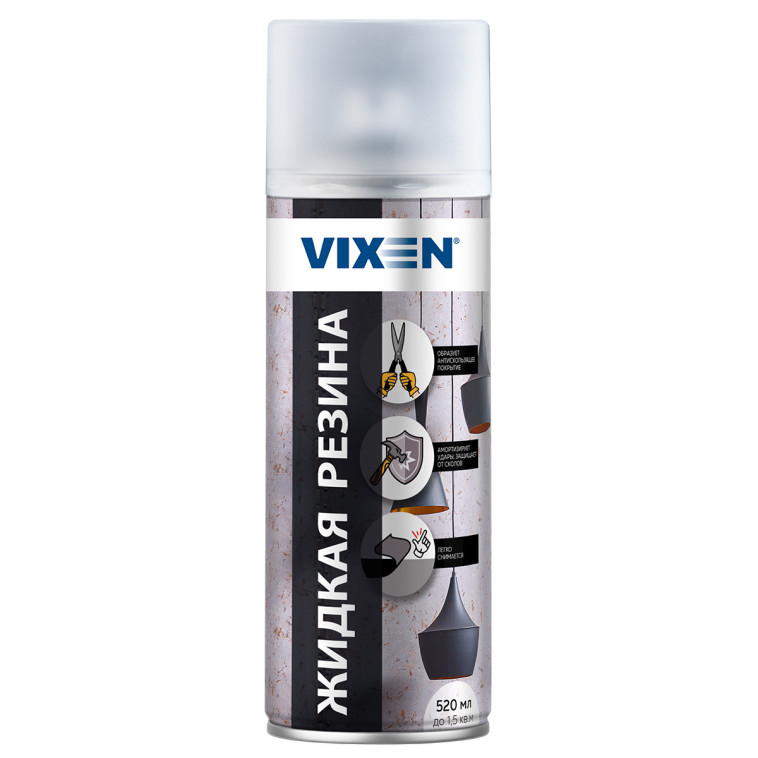 Жидкая резина аэроз. прозрачный матовый 520мл Vixen VX90102