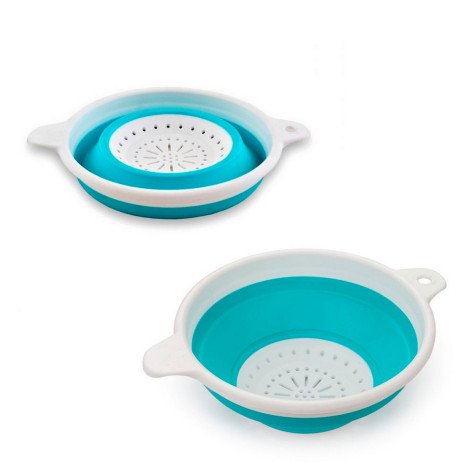 Дуршлаг пластиковый складной Compact Mini бирюза Berossi