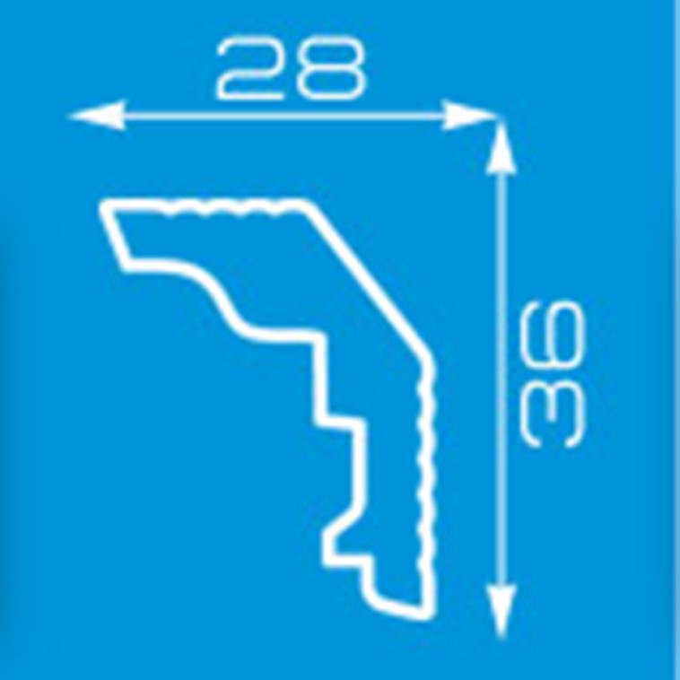 Фото Плинтус инжекционный 204524 2,0м 28х36мм (угол В2024) Формат