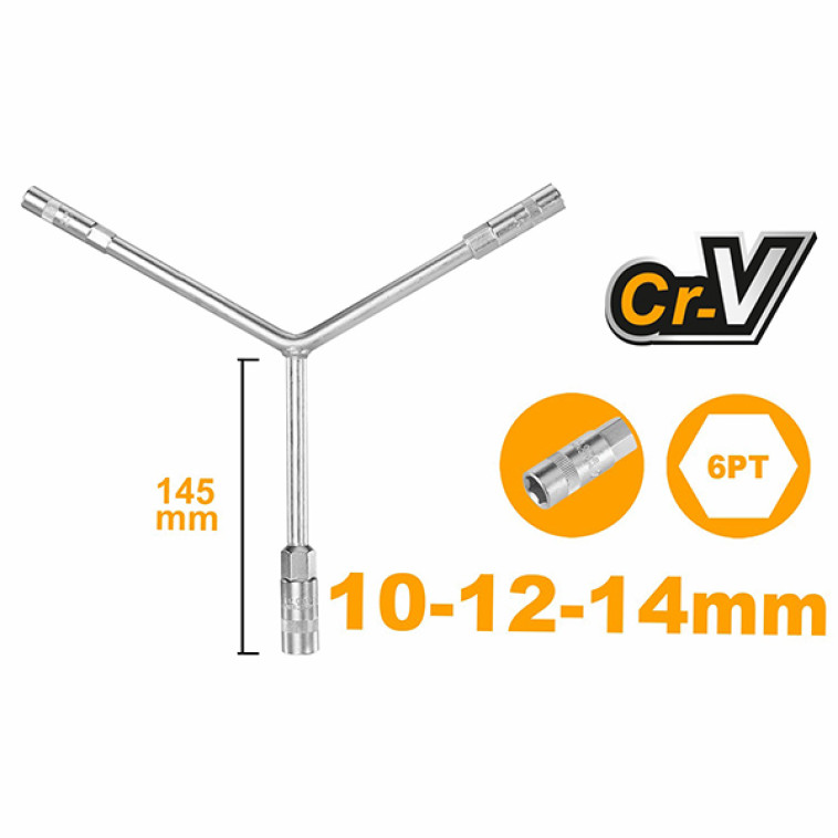 Ключ тоцевой Y-образный 10-12-14 мм INGCO HYSW101214
 INDUSTRIAL