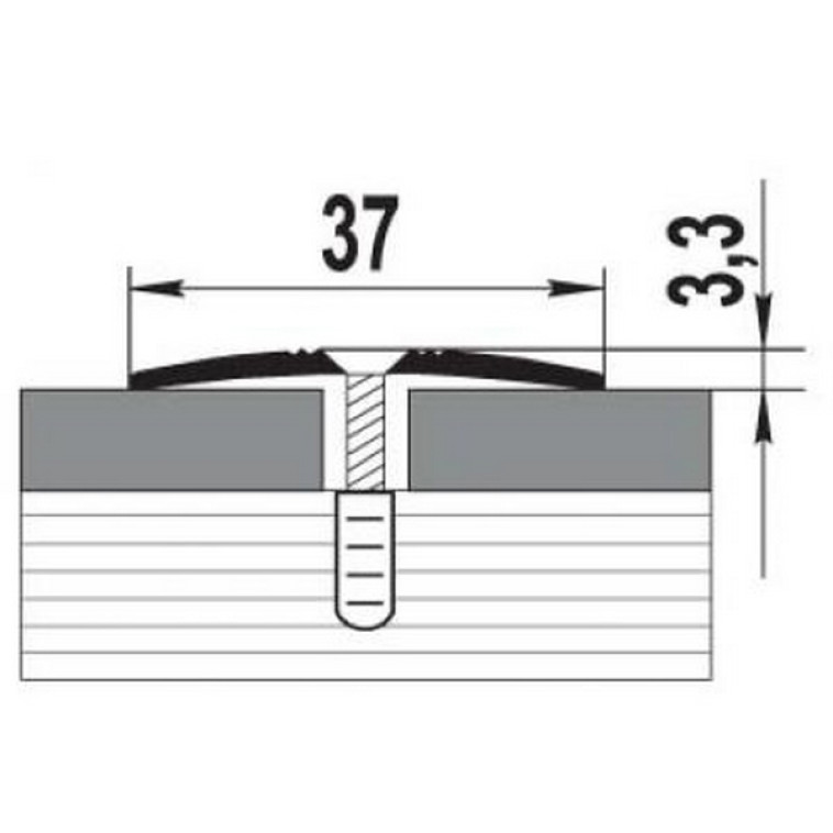 Фото Порожек стык 1,35 м алюминий 37мм