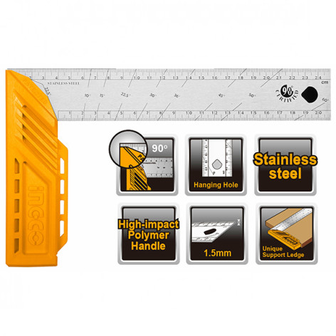 Угольник 300 мм INGCO HAS123002 INDUSTRIAL металлический