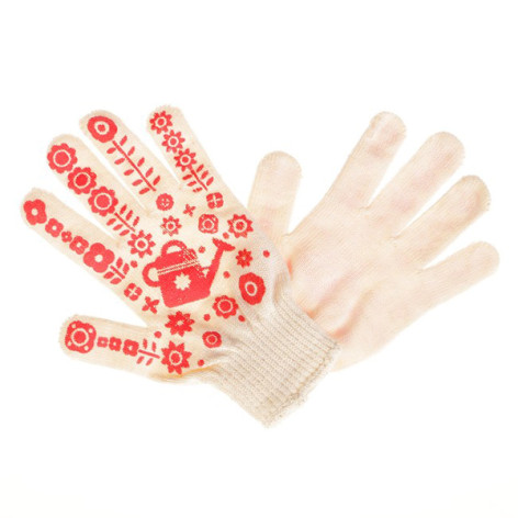 Перчатки  х/б с ПВХ Лейки белые Перчатки  х/б с ПВХ Лейки белые