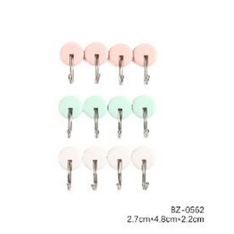 Крючок пластиковый самоклеящийся 4 шт 2,7*4,8*2,2 см BZ-0562 Baizheng
