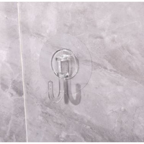 Набор пластиковых крючков 2 шт 6*6,5 см самоклеящиеся прозрачный Baizheng