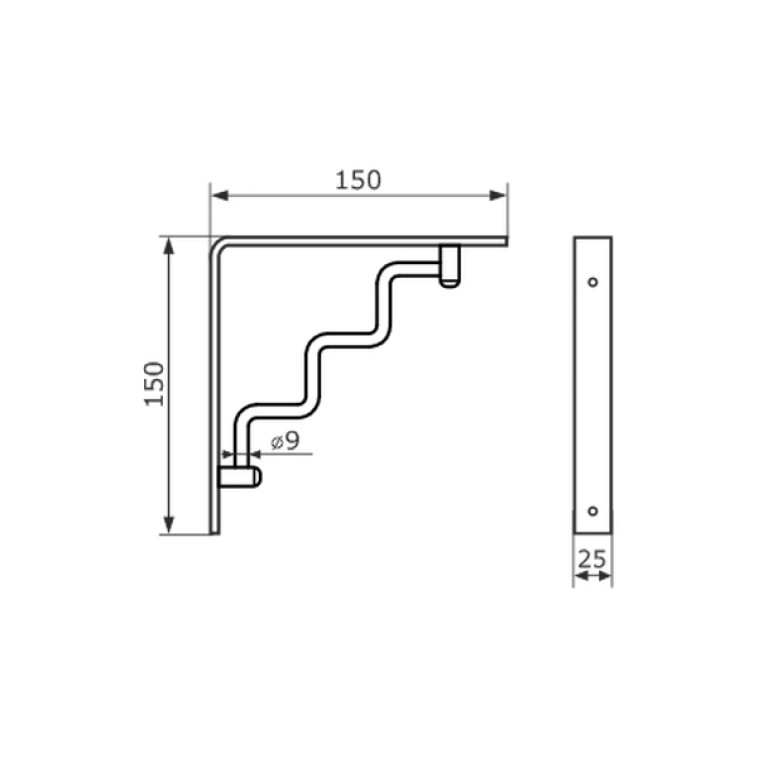 Фото *Кронштейн уголок 150х150 белый STEP (10) D