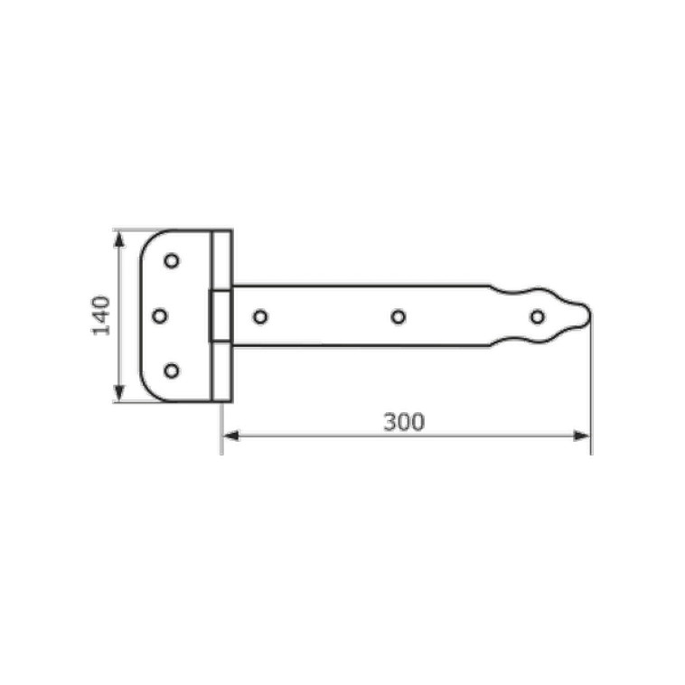 Изображение *Петля стрела ПС-300 золото (10) D