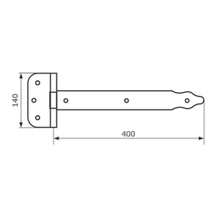 Изображение *Петля стрела ПС-400 черный (10) D