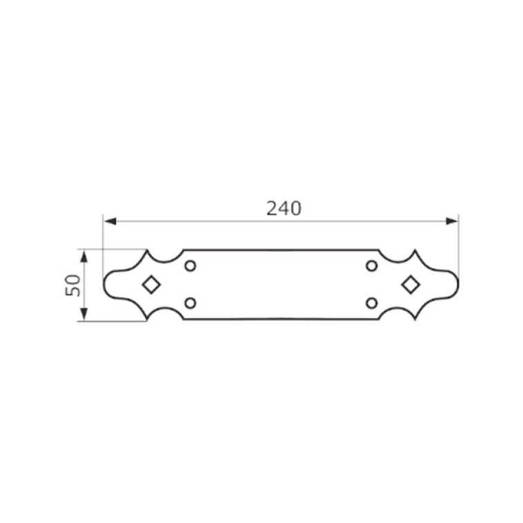 Изображение *Пластина декоративная 240х50 кованая серия ЯРОСЛАВЛЬ черный (10) D