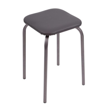 Табурет металлический 320*320*470 мм с мягким сиденьем серый ЭКОНОМ Nika