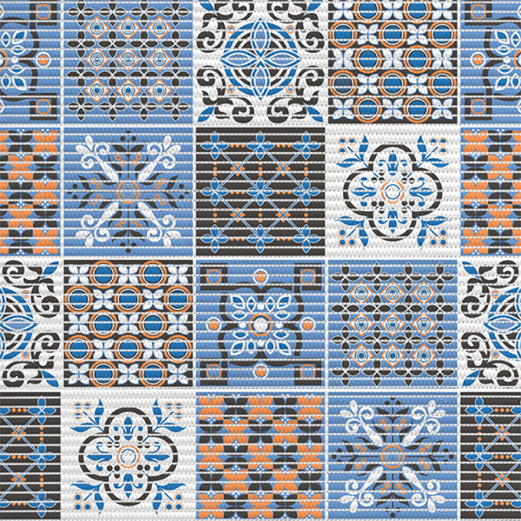 Коврик для ванной ПВХ 0,80*15м ПРЕОБРАЖЕНИЕ 225PT-orange-blue