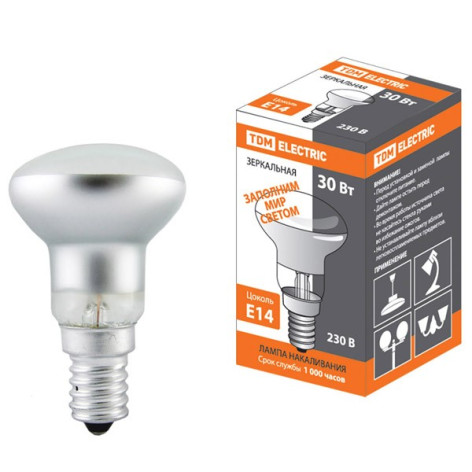 Лампа накаливания  Е14 30Вт зеркальная R39 230В TDM
