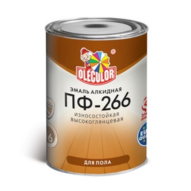 Эмаль алкидная ПФ-266 OLECOLOR красно-коричневая для пола 5,0кг