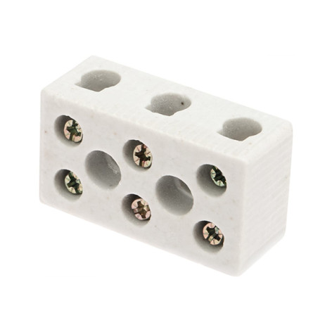 Клемма керамическая винтовая КВ 12 мм 3 пары контактов REXANT