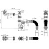 Мини фотография Сифон для кухни 1 1/2х40 со смещением, прямоточный с ревизией, мет.реш, с гт 40х40/50 (25) Aquant