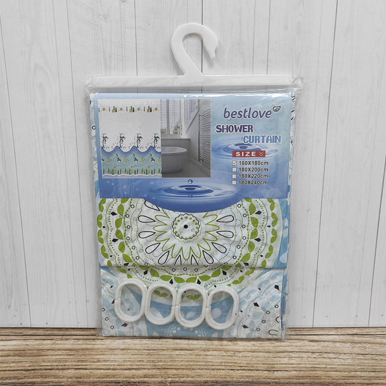 Фотография Штора для ванной Dikalan 180*180 орнамент