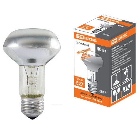 Лампа накаливания  Е27 40Вт зеркальная R63 230 В TDM