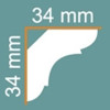 Мини картинка Плинтус экструзионный FK-4502 жемчуг 2,0м 34х34мм Флекс