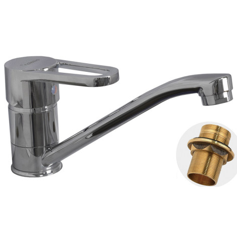 Смеситель DIKALAN для кухни однорыч. 40мм гайка кор. излив (12) D4806